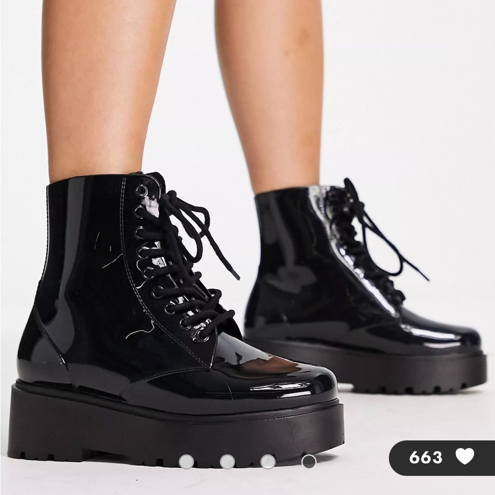 ASOS DESIGN Generate lace up wellie boots in black size 38